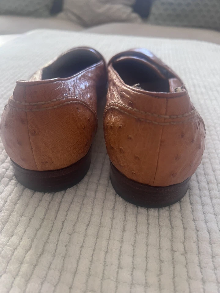 EXCELLENT | POLO RALPH LAUREN 9 D GENUINE OSTRICH FULL QUILL LOAFERS SHOES - Image 3 of 4
