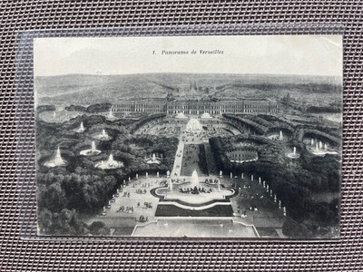Briefmarken, Frankreich.Postkarte Motiv Panorama Versiles 1911 nach Deutschland