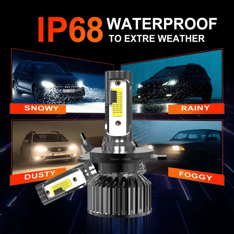 For Toyota Tacoma 2005-2011 LED Headlight High/Low Bulbs + Fog Light 6000K 4x - Image 2 of 4