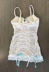 Victoria&rsquo;s Secret Sexy Little Things White Lace Garter Slip 34C NWT