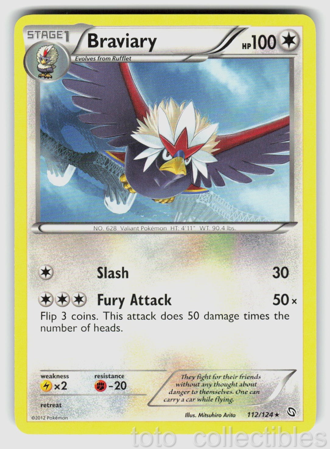 Braviary 112/124 Rare Dragons Exalted Pokemon Near Mint