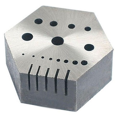 Hexagonal Steel Riveting Anvil Block 7/8'' Thick Multi-Functional Bench Hex Steel