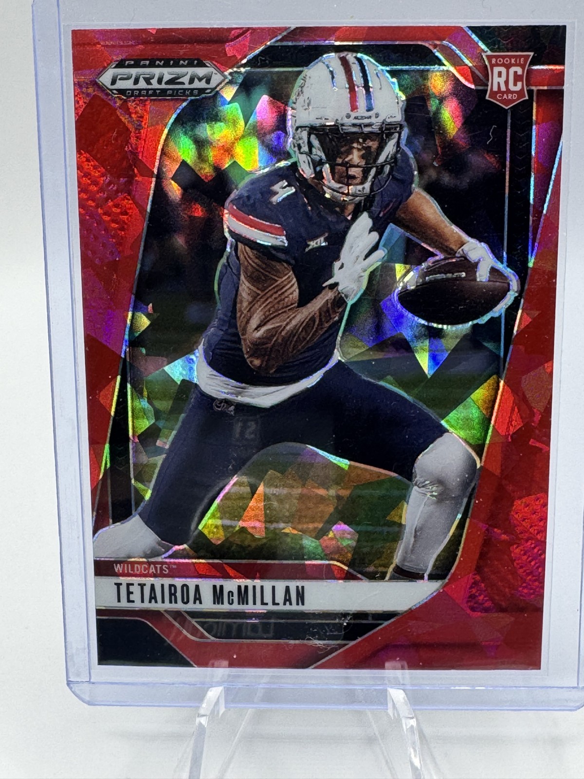 2025 Panini Prizm Draft Picks - Tetairoa McMillan #8 Ruby Wave Prizm (RC)