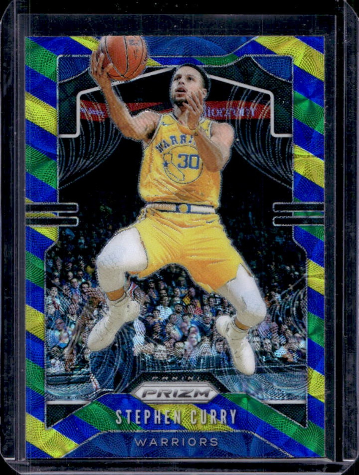 2019-20 Prizm Stephen Curry Prizms Choice Blue Yellow and Green #98 Warriors