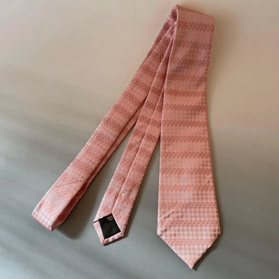 Corbata Louis Vuitton Monograma Flor 100 Seda Rosa Excelente Estado Foto 3 de 4