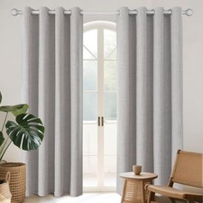100 Blackout Curtains for Bedroom 84 52"W x 84"L Pack of 2 Greyish White