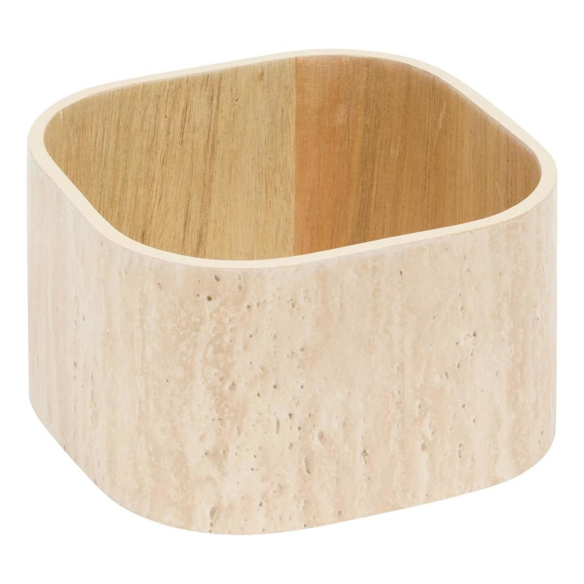 Boîtes effet travertin 18cm Travi beige objet déco rangement intérieur
