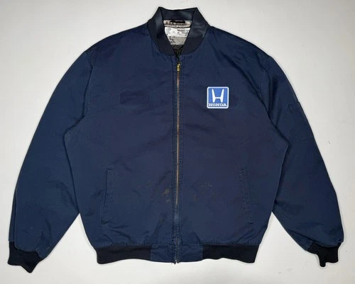 Vintage Honda Mechanic Work Parts Delivery Jacket Blue | L - product listing photo