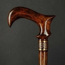 Steampunk Derby Head Handle Wooden Walking Stick Cane Handmade Vintage Gift