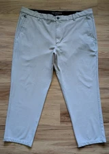 7 Diamonds Infinity Pants Mens 38 Light Gray Performance Tech Chino Golf Hemmed