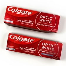 Colgate Optic White Stain Fighter Toothpaste - Fresh Mint Paste, 4.2oz Lot Of 2 0.71 per gallon