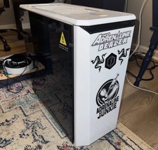 White CyberPower PC Case with 4 Fans  Tempered Glass