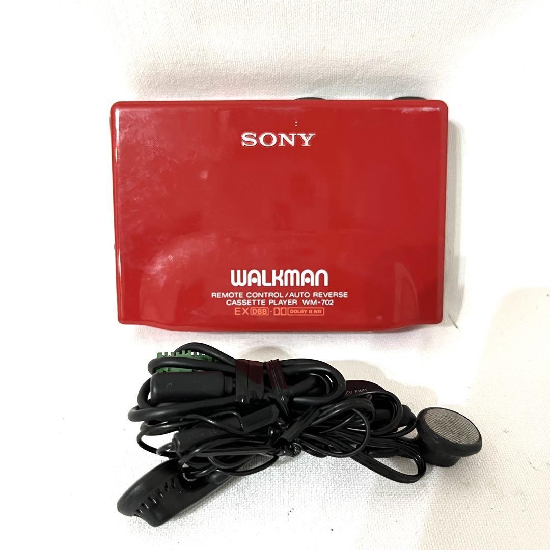 希少】ソニーウォークマンSONY WM-702 カセットプレーヤー 赤 希少