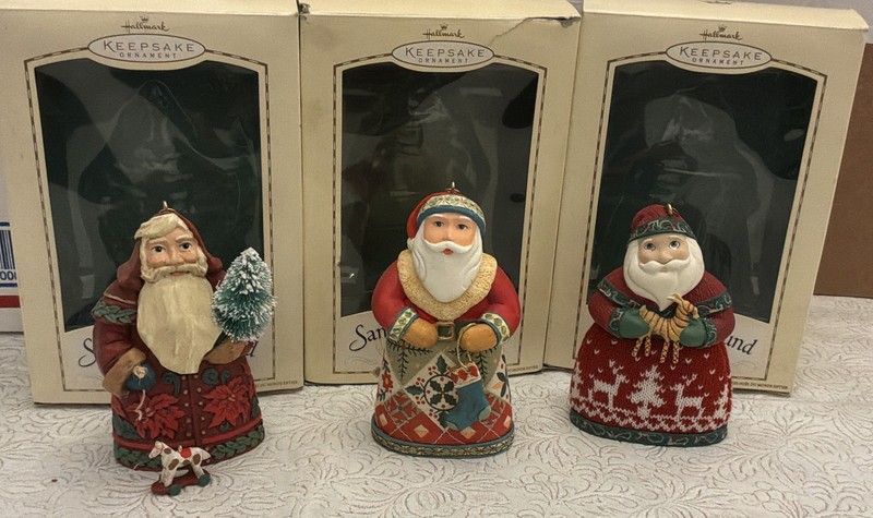 Set of 3 Hallmark Santas from around the world Christmas Ornaments