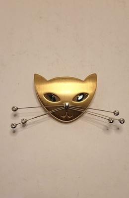 Vintage Pierre Lang Cat Brooch and Pendant, 2-in-1 Jewelry, Gold Plated