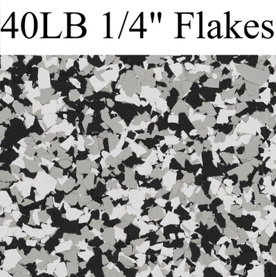 40 LBS Domino Epoxy Floor 1/4'' Flakes Paint Chips Fleck Gray Black & White