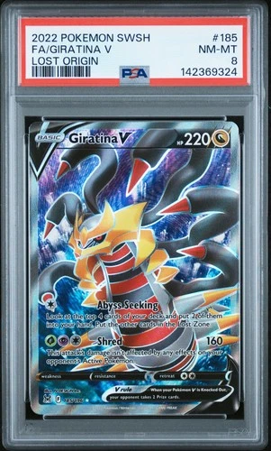 142369324 Giratina V 2022 Pokemon Sword & Shield Lost Origin #185 PSA 8