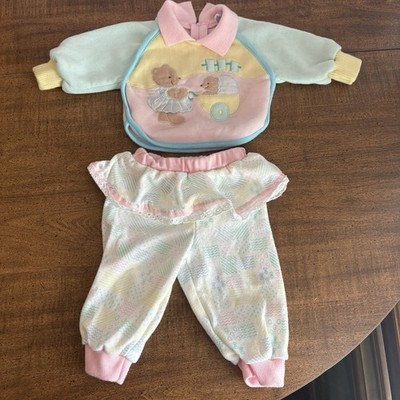 Vintage Baby Crest Outfit Girls 3-6 Months Sweater Pants/skirt Bear Stroller