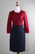 J.CREW 365 $158 Two Tone Ponte Ruffle Waist Combo Lined Pencil Dress Size 4