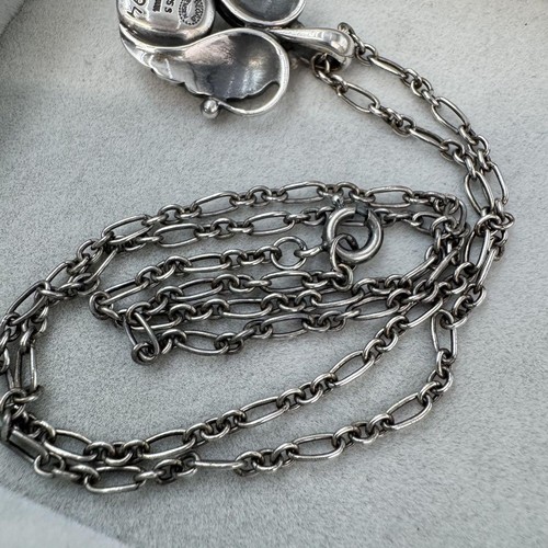 Georg Jensen 1994 Year Pendant Necklace Sterling Silver 925 with Pouch - Picture 11 of 12