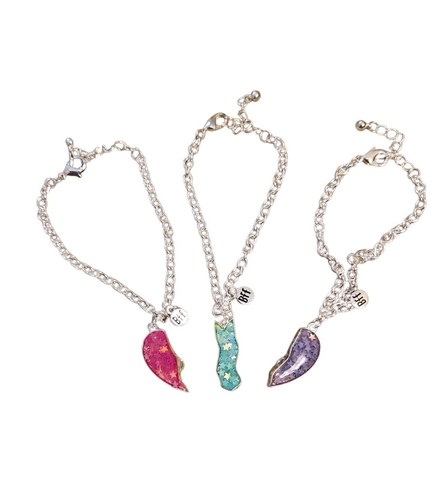 Best Friend Detachable Heart Charm Bracelets For 3 BFF's Bracelet - Picture 2 of 2
