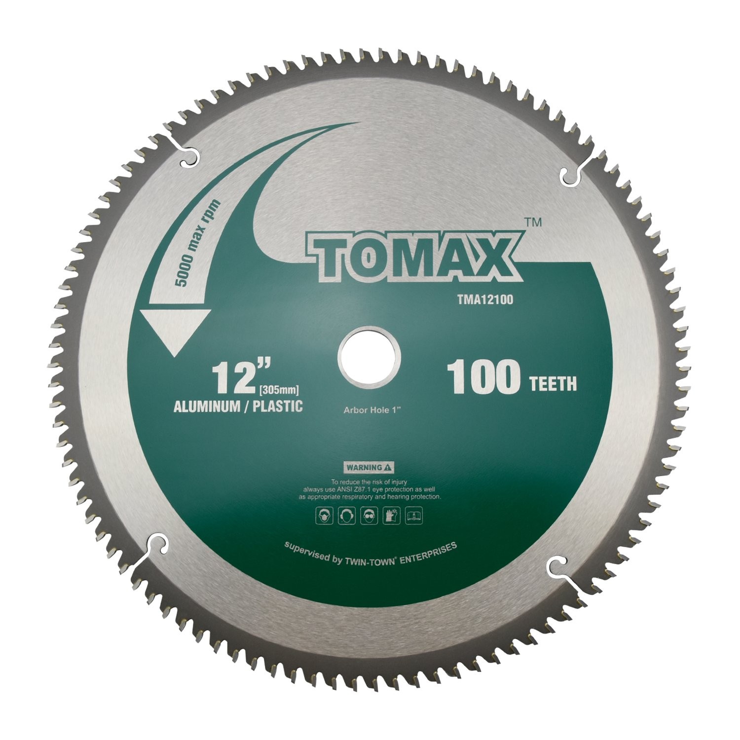 TOMAX 12-Inch 100 Tooth TCG Aluminum and 12'' 100T, Silver