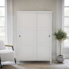 Sliding Double Door Wardrobe in White - Marlowe MLW011