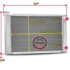 Universal 31 X 19 2 Row Aluminum Radiator For Chevy Sbc 350 Double Pass