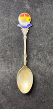 Antique Bideford Devon England Enamel Souvenir Spoon Daniel & Arter D&A Silver