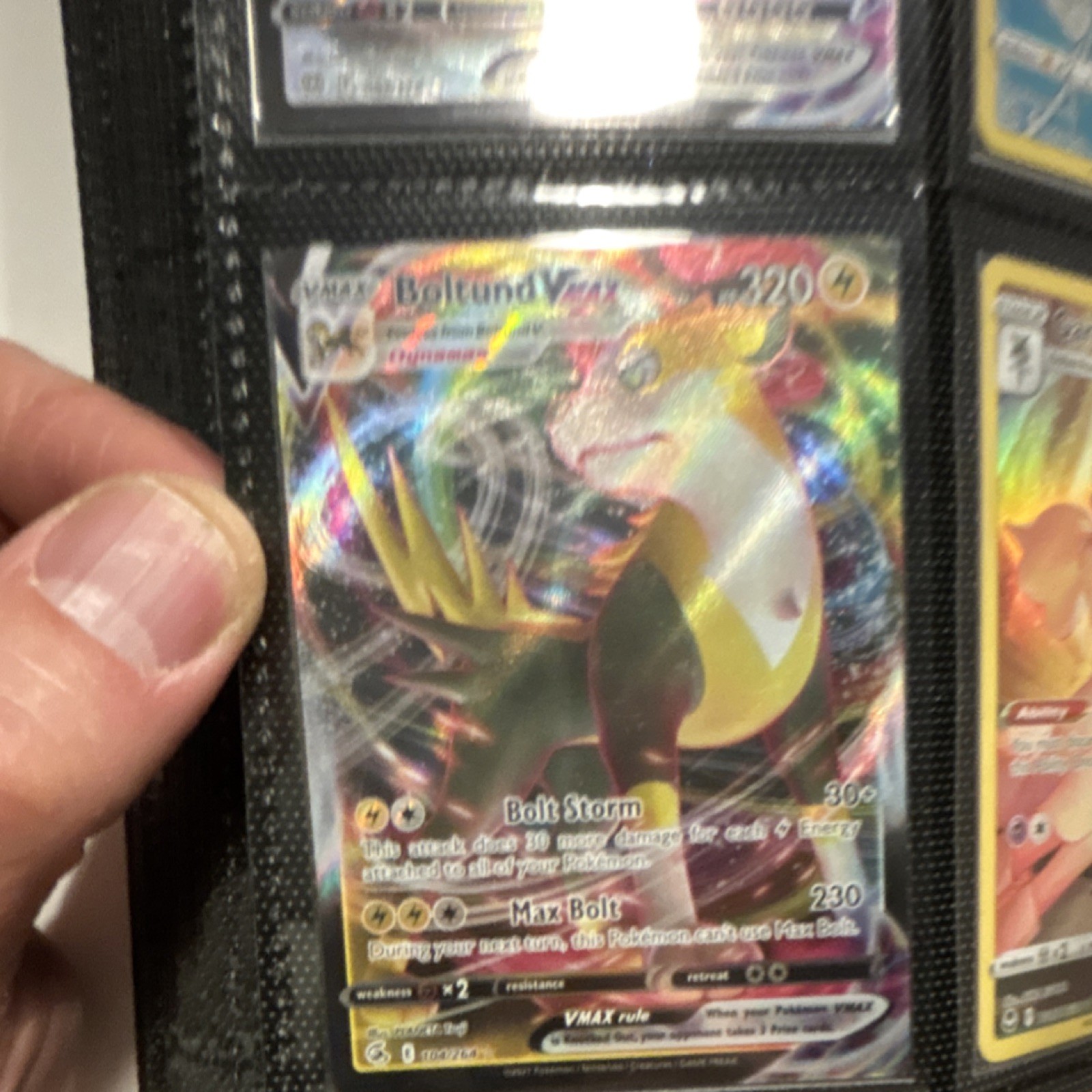 Pokémon Boltund VMAX Full Art Holo Sword & Shield English Card 104/264 MINT