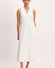 NWT Everlane White Eyelet Maxi Dress V Neck Short Sleeve Size Xsmall Women's New