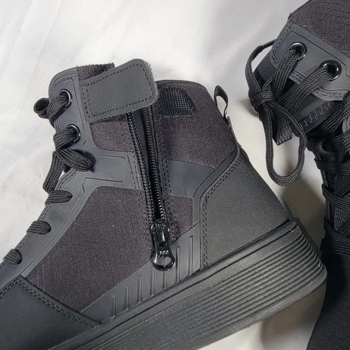 RIDEIRON MS6001 Motorcycle Riding Shoe Men 9.5 Black CORDURA Protective High Top image 10