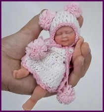 Bambola 4,5" 13 cm Micro Preemie corpo intero silicone Bady Girl realistica mini reborn