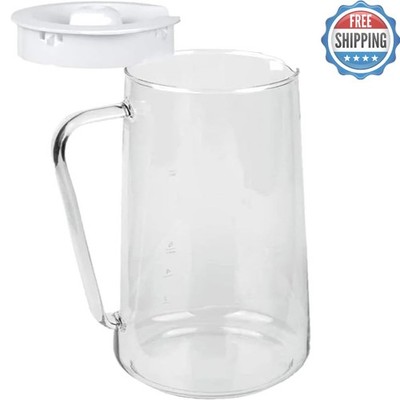 Durable Glass Iced Tea Pitcher - 80 oz with Lid, Perfect for Any Occasion