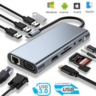 10-IN-1 USB-C Hub Adapter 4K HDMI USB 3.0 LAN/RJ45 Ethernet Micro SD Kartenleser