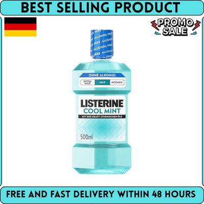 LISTERINE Cool Mint Mild 500 Ml, Antibakterielle Mundspülung Mit Ätherischen Öle