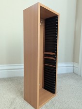 OAK Wood EFFECT MDF CD Rack Holds 30 CDs Media Storage 90s