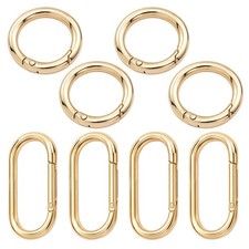 Karabiner Gold 4 Ovale Haken 1,5 Zoll und 4 Runde 1 Zoll Dekorative Stahlfarbe