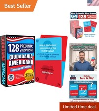 128 Bilingual Citizenship Flash Cards  Spanish  English Study Guide for 2026