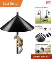 Elegant 19” Squirrel Baffle for Bird Feeders - Durable Pole Mount Protection