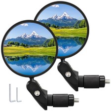 Handlebar Bike Mirrors Bicycle Rearview Mirror Set Adjustable 2 Pcs