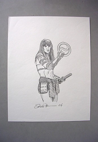 Xena  Original  Pencil Drawing  by Sean Pence   9"x11"  NOT THE TRADING CARD