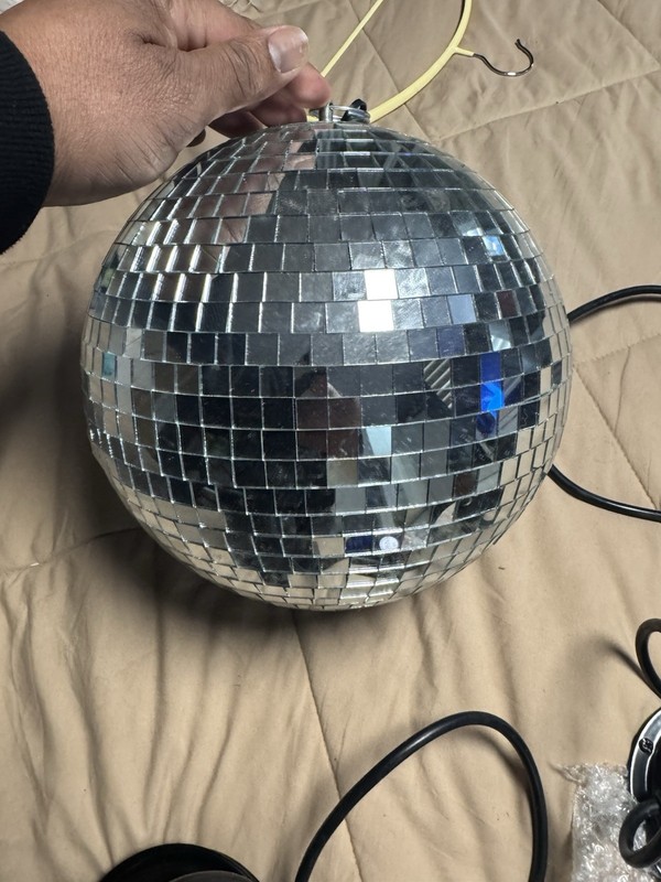 VTG 70's Mirrored DISCO BALL Made in USA Original Box & Rotating Motor