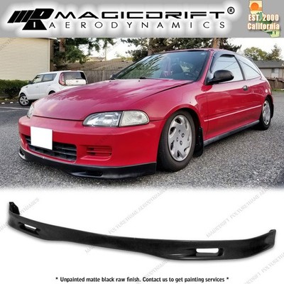 For 92-95 Honda Civic Coupe Hatchback Spoon Style Front Bumper Lip Spoiler PU