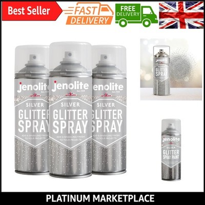 Silber Glitzer Sprühfarbe - Feines Glitzer Aerosol für Multi-Surface Basteln...