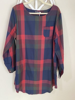 NWT CUPSHE xxl LADY LEISURE PLAID ROLL TAB LONG SLEEVE DRESS WITH POCKETS |  eBay