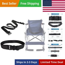 Wheelchair Safety Strap Seat Belt, 31-86"Adjustable Length/ 2" Wide - Black A...