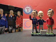Nolan Ryan George Bush Texas Rangers MLB 2011 SGA Bobblehead First Pitch 2010 WS