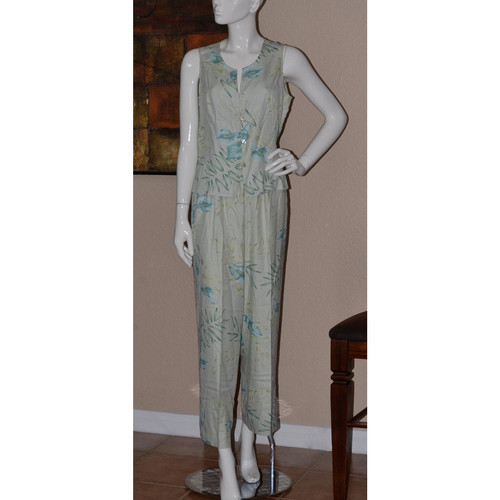 Tommy Bahama Floral Silk Tank Top & Pant 2 Piece Spring Summer Set Sz 10