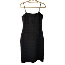 JS Boutique Y2K Black Dress Lace Ruffle Sparkly Spaghetti Strap 14 Romantic